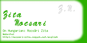 zita mocsari business card